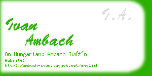 ivan ambach business card